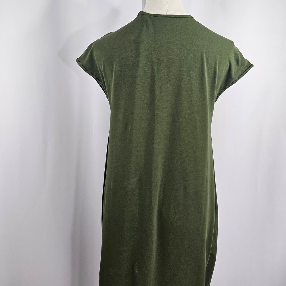 Universal Standard Geneva Green Asymmetrical Cotton Midi Dress Size 4XS/0 NWT - Picture 8 of 13